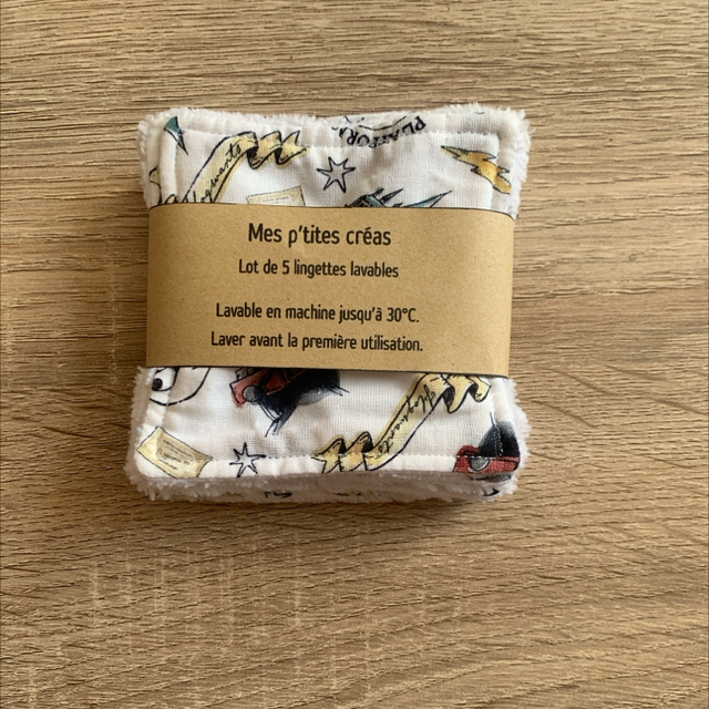 Lot de 5 lingettes lavables