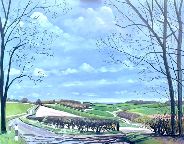 Hammers Dale from Nunburnholme Road. 40x30 oil on stretch canvas.