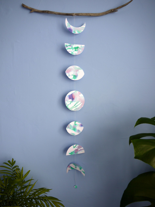 Thunder Moon phases ink wall hanging - SUMMER // LIGHT // JULY
