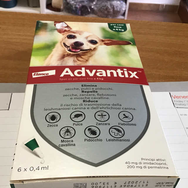 ADVANTIX SPOT ON PER CANI ELIMINA PULCI ZECCHE E PIDOCCHI TAGLIA PICCOLA FINO A 4KG 4007221054290