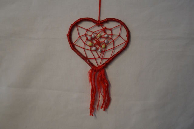 Traumfänger "rotes Herz" 