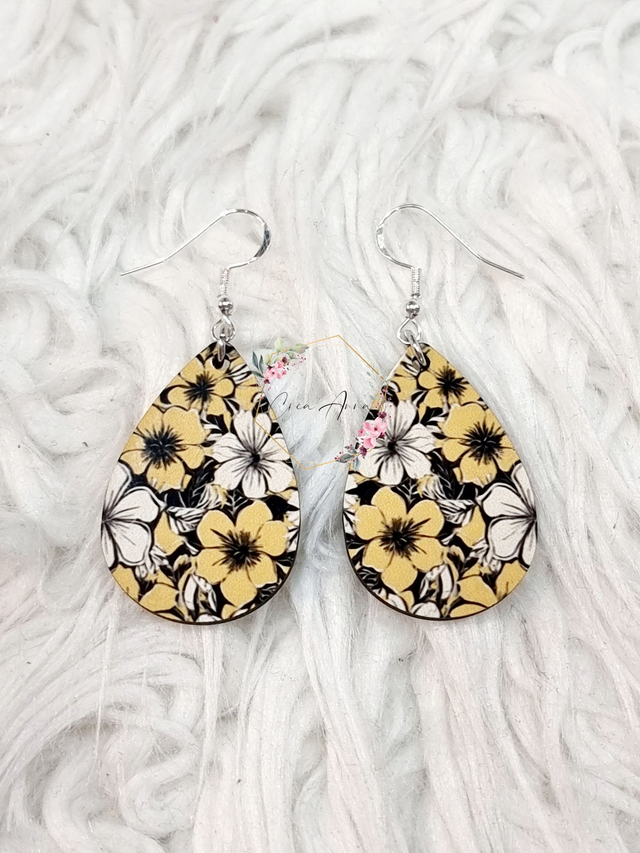 Boucles d'oreilles - fleurs jaunes