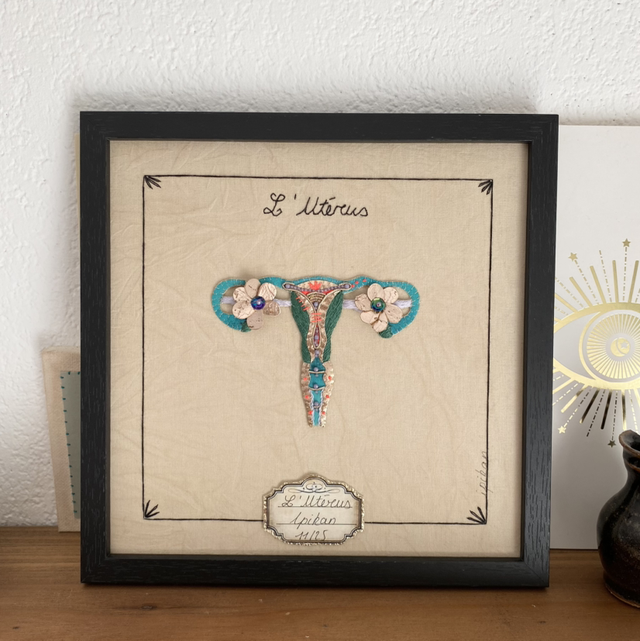 Planche utérus bleu vert