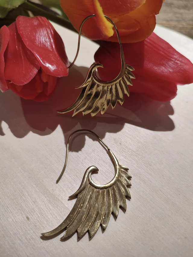  Boucles d’oreilles ailes en bronze – Esprit libre & céleste