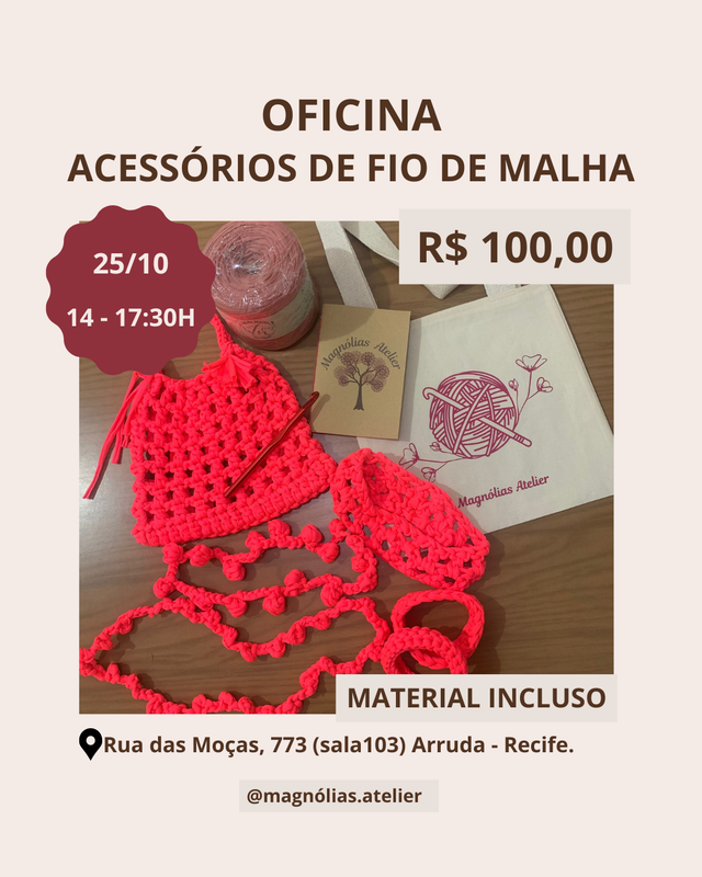 Oficinas de Acessórios com Fio de Malha