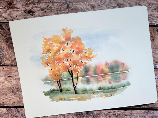 Paysage rivière d&#039;automne