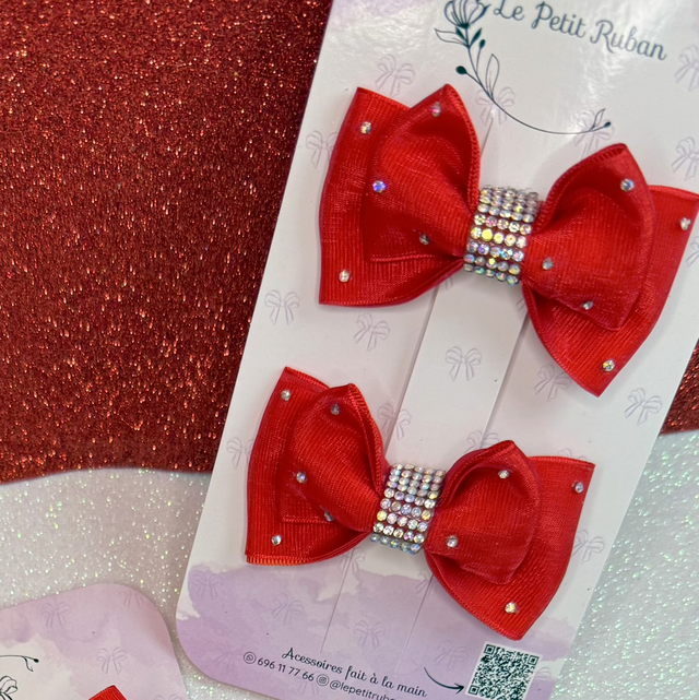 Paire de barrettes scintillante avec strass