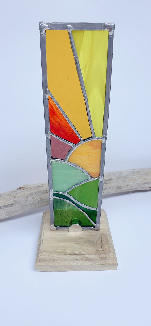 Petit Vitrail sur Socle en Chène 