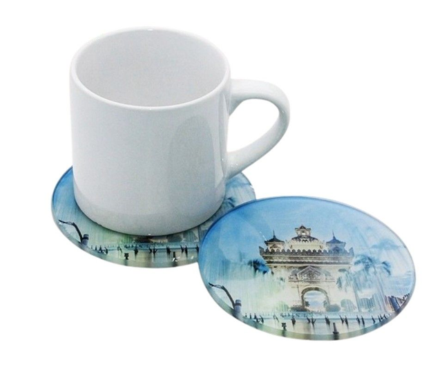 SUBLIMATED - Round Glass Drink Coasters - Set of 4