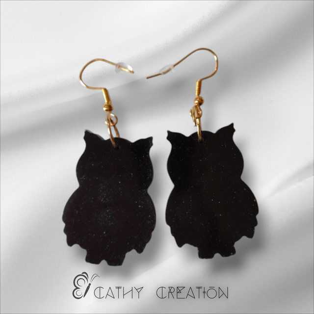Boucles d'oreilles chouettes noires