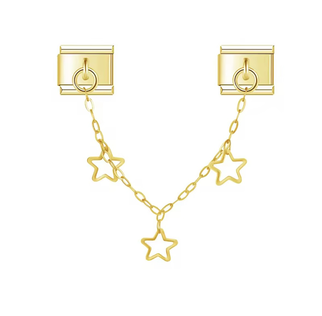 Charm Cadena con Estrellas Dorado 