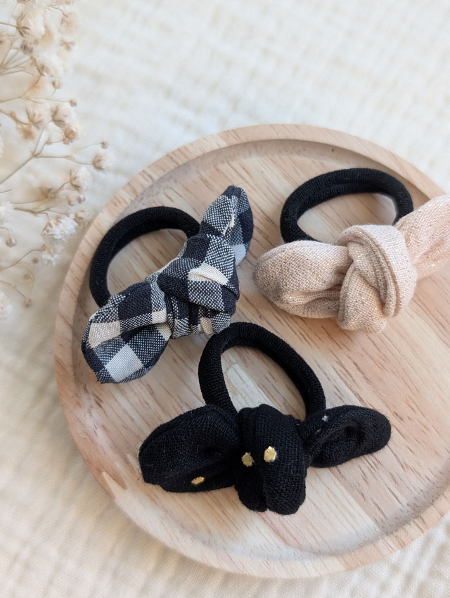 Lot élastiques nœuds Black &amp; White Edition spéciale Fêtes