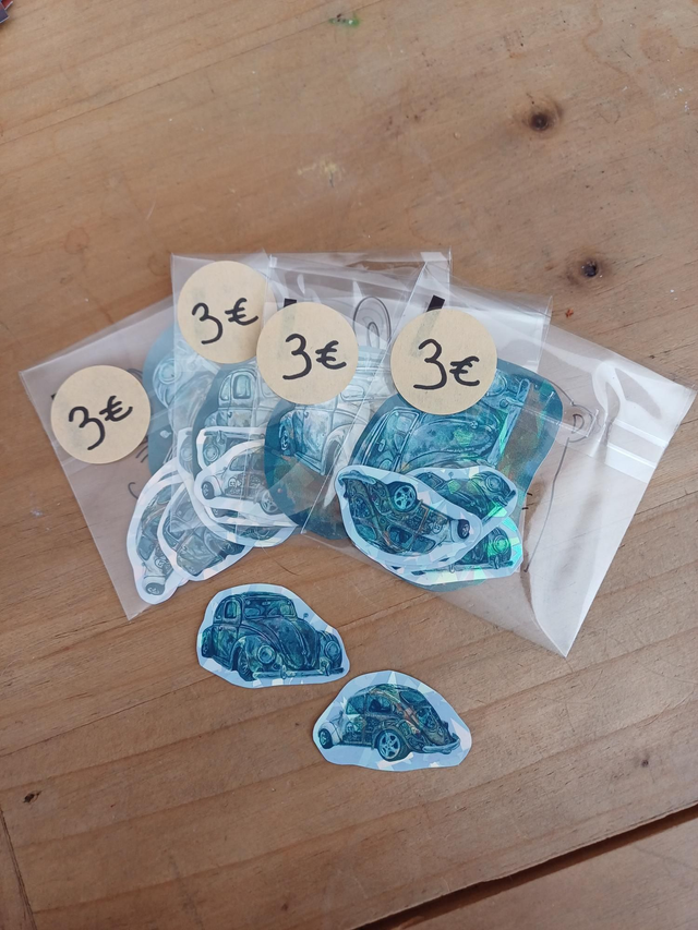 Lot de 5 stickers voitures anciennes