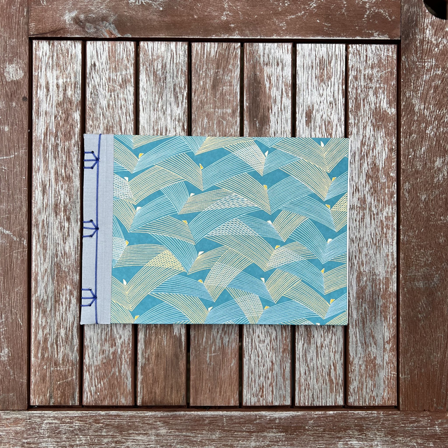 A5 Sketchbook — Blue/gold birds — 120gsm plain paper