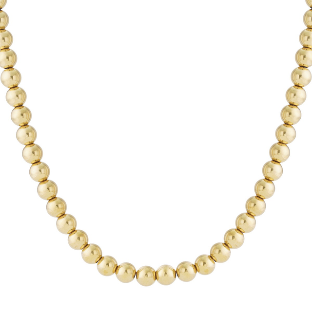 A happy Kralenketting rvs goud 12mm