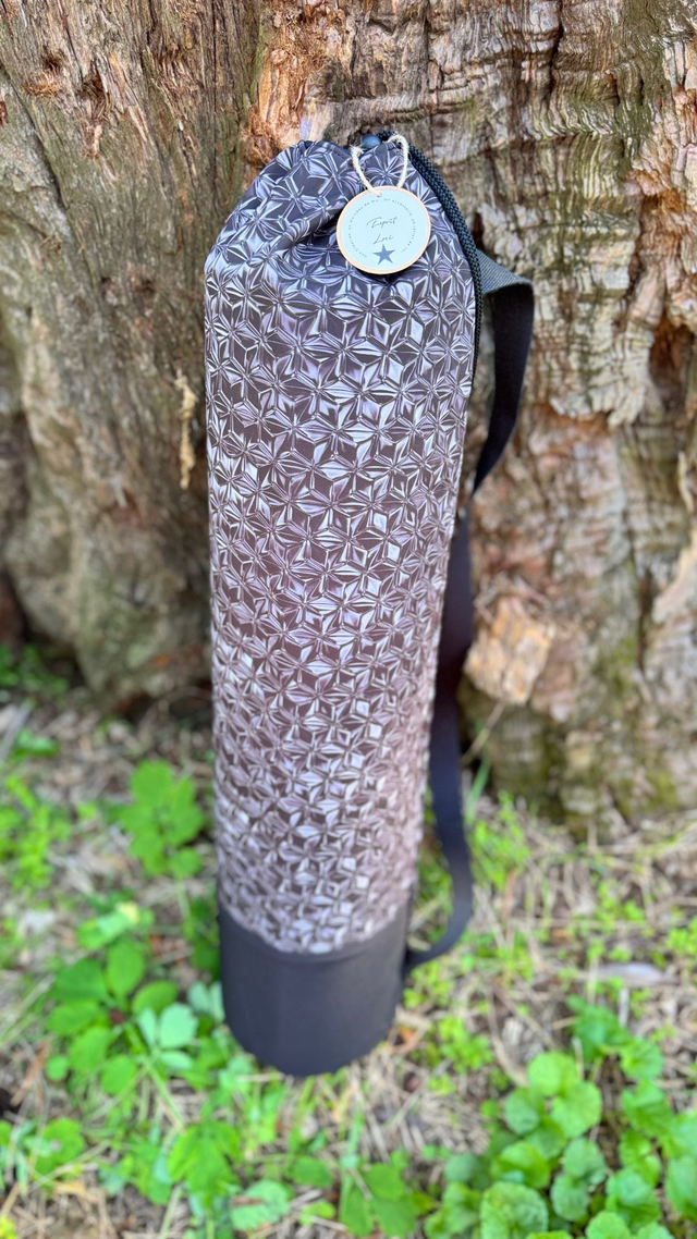  Sac pour tapis de fitness imperméable – motif géométrique gris acier (SANS POCHE)