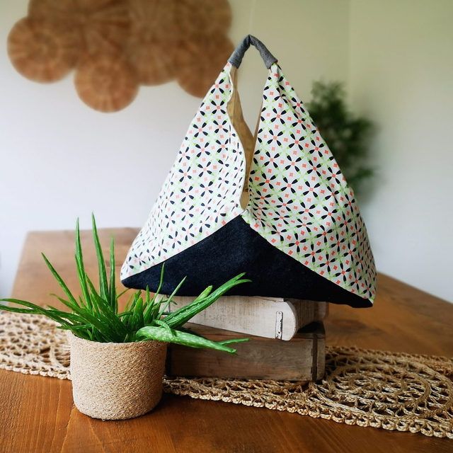 Market Bento Bag - Geo Circles Denim