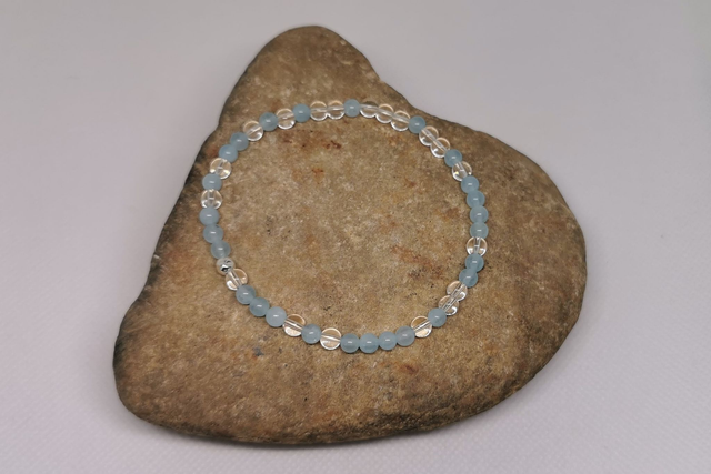 Aquamarin - Bergkristall Armband