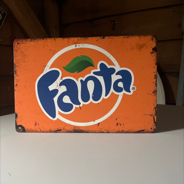 Fanta metalen bord - 30x20 cm
