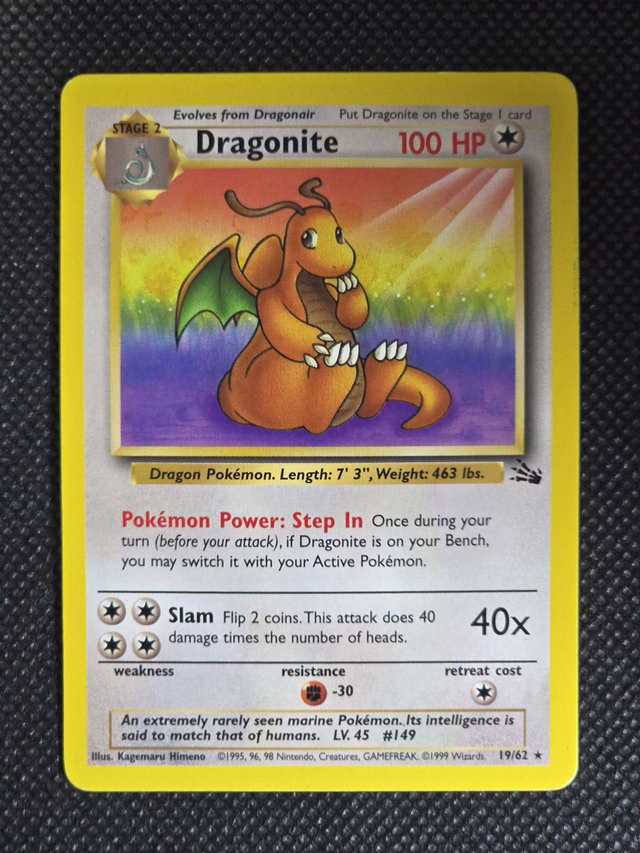 DRAGONITE , FO 19 , FOSSIL 1999 EX NM 