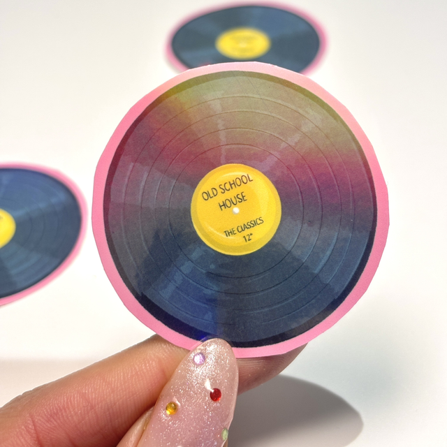 Old School House Vinyl Record Sticker