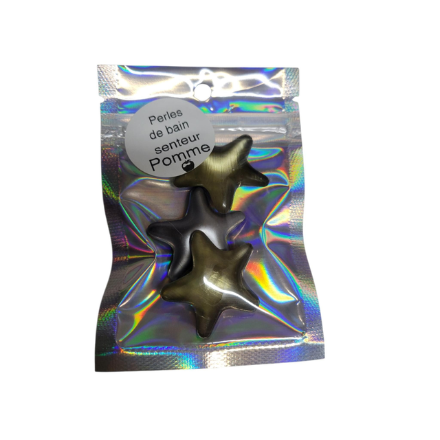 Lot de 3 perles de bain à l'huile de soja Pomme