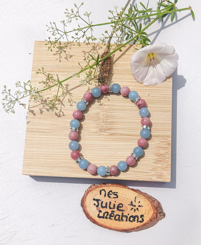 Bracelet angelite Rhodochrosite 