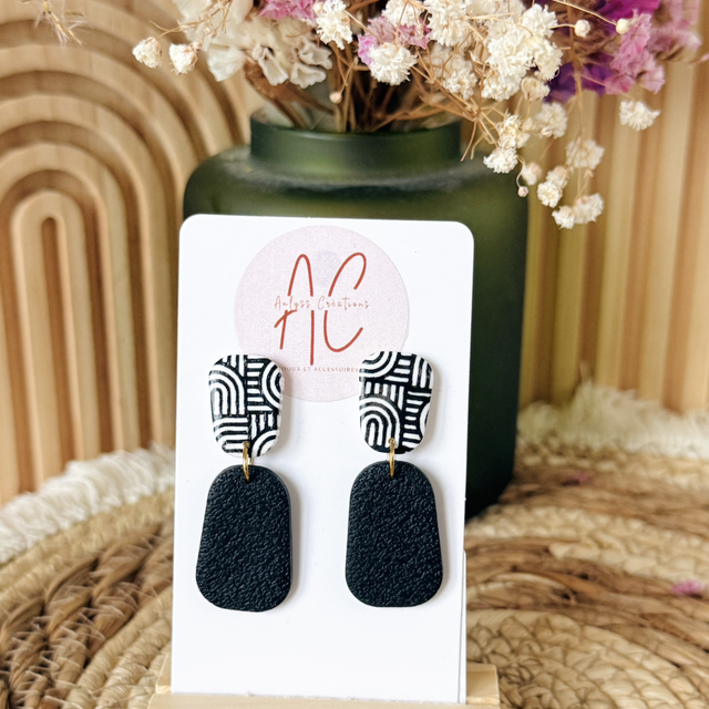 Boucle d’oreille Black and White 