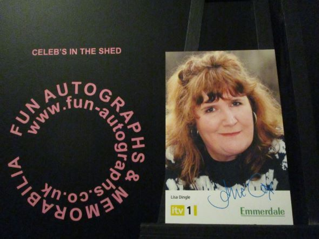 Jane Cox (Lisa Dingle) Original Emmerdale Yellow &amp; White Itv1 Logo Pre-Print Cast Card