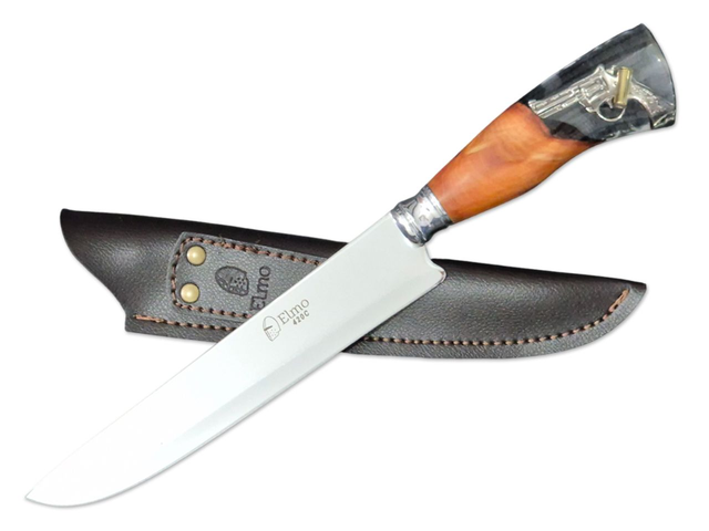 Faca Churrasco Elmo Inox Cabo Hibrido Madeira Resina 8 Pol