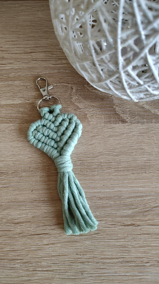 Porte-clé cœur • Vert d&#039;eau