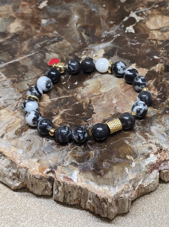 Bracelet Jaspe zèbre en 0,8 cm