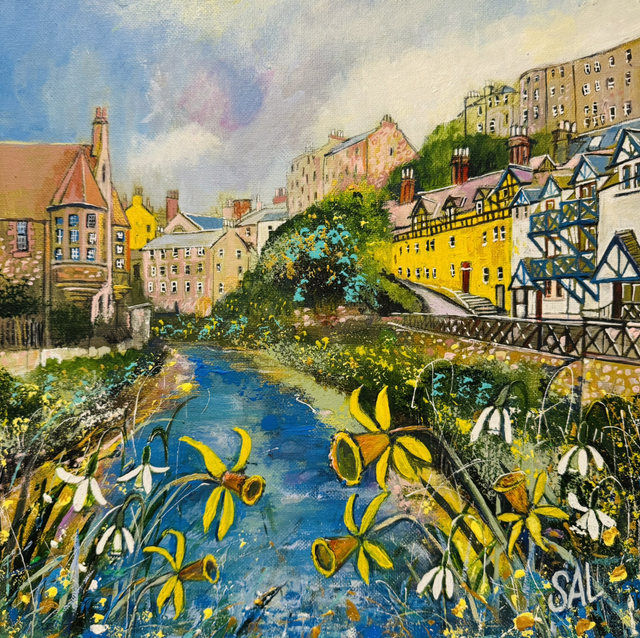 Original Painting- Cityscape- Edinburgh ‘Sunshine on Leith Water’