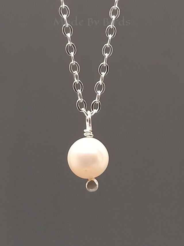 Fresh Water Pearl Sterling Silver Necklace & Earring Set