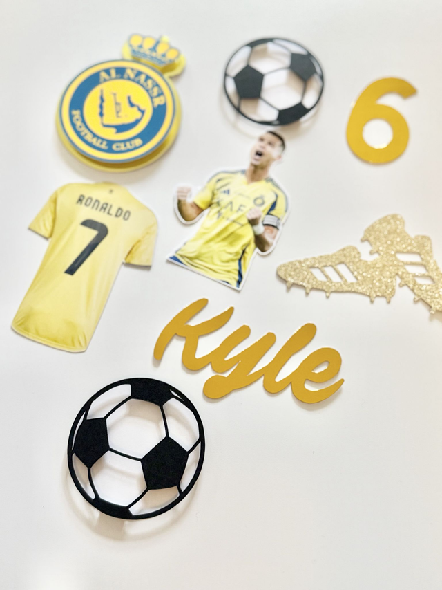 Personalised Al Nassr Ronaldo football Cake topper