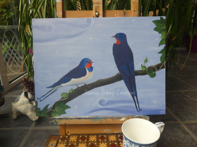 Open Edition Canvas Panel Print, from my "Busy Lives" collection, "Stop for a Chat"