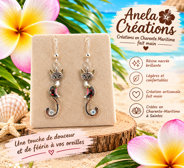  Boucles d’oreilles petits chats