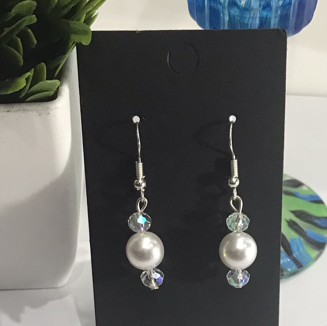 White Dangling Earrings- WDE15