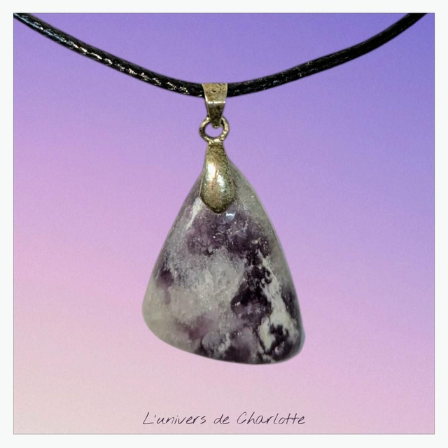 Pendentif &quot;Lépidolite&quot; PN-103