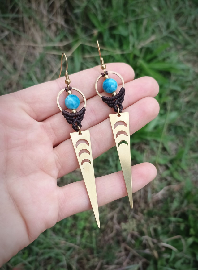 Boucles d'oreilles « Comètes » ~ Coloris & pierre au choix