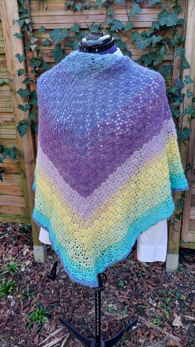 Maxi châle jaune et violet 