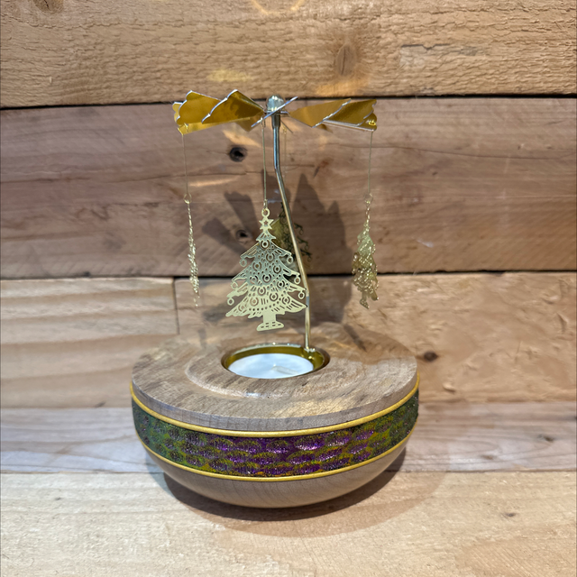 Gold Tree Carousel Tealight Holder 