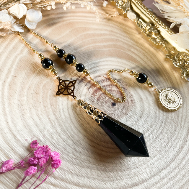Pendule sorcière obsidienne