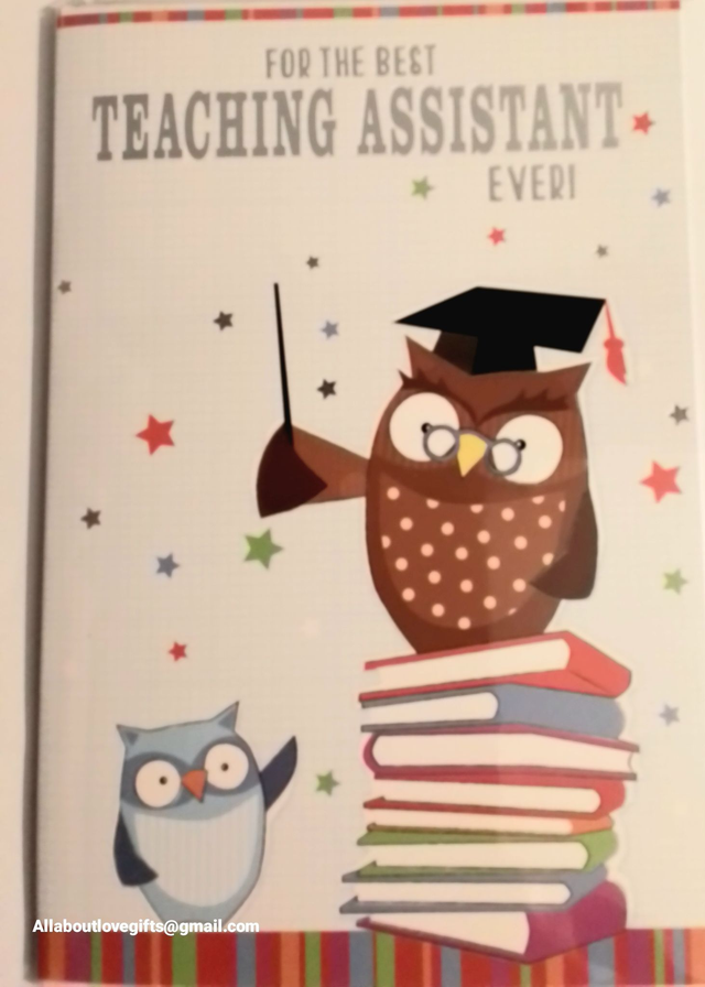 Teaching Assistant Card Stack of Boooks Design 