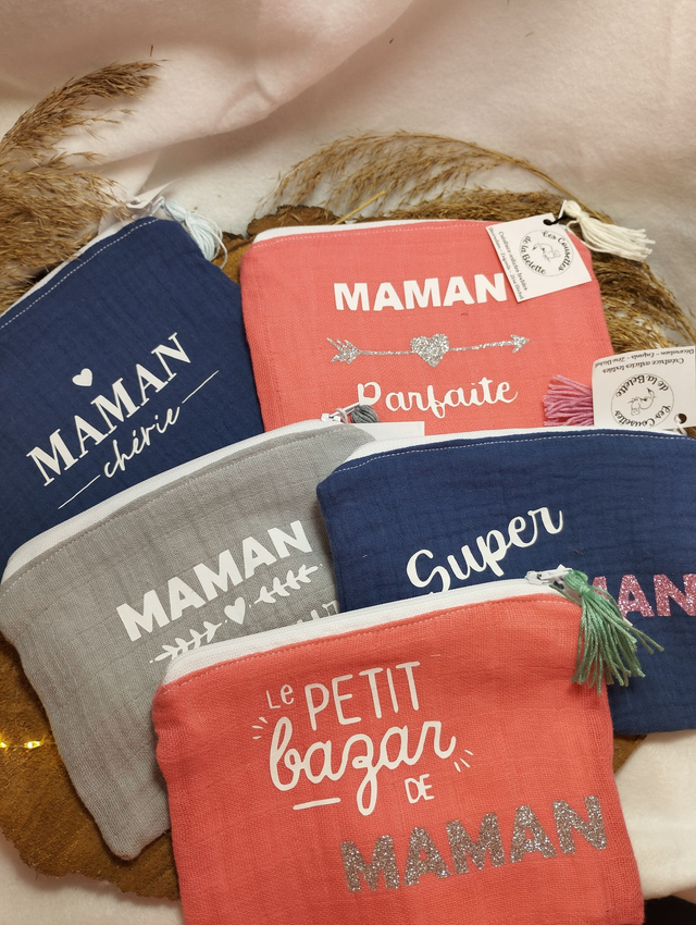 Pochette zipée MAMAN