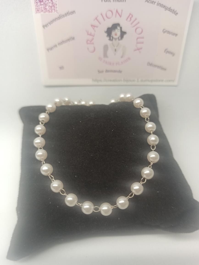 Bracelet perle blanche 