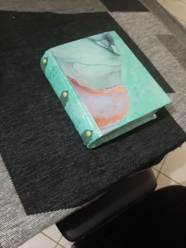 Boîte vert décorative  de rangement en forme de livre boîte à bijoux		