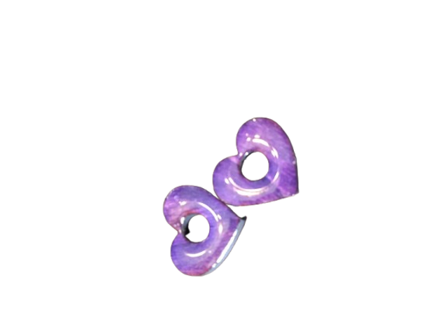 Cœur Améthyste" – Pampille en Bois &amp; Résine Violet