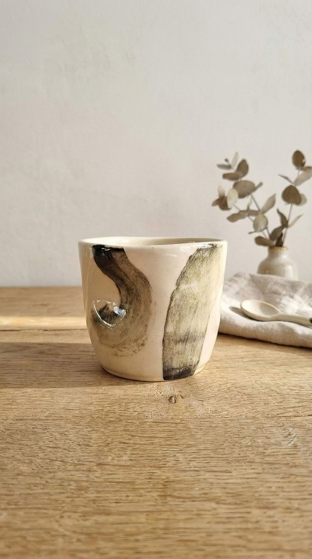 Grey Brushstrokes Dimpled Tumbler