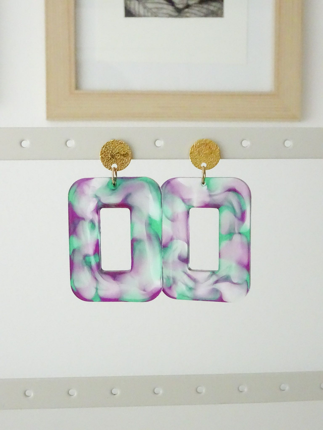 Grand rectangle : Violet & vert